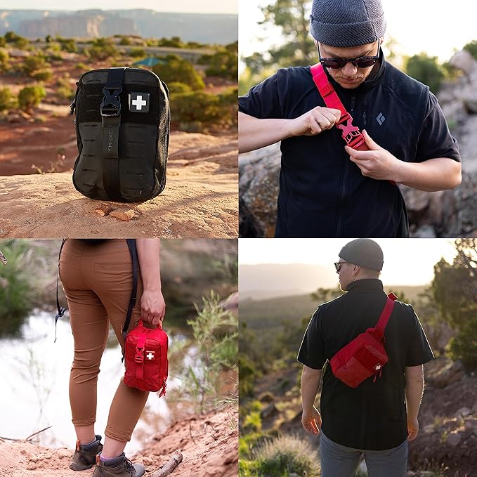 My Medic MyFak Mini First Aid Kit - Small and Lightweight for Camping Hiking and Backpacking - IFAK With 70 Items - HSA/FSA Eligible Great for Travel - Black