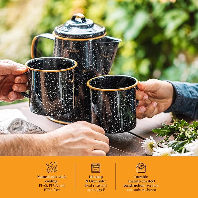 Granite Ware Coffee Boiler Set -Enameled Steel Coffee Boiler (3 pc)