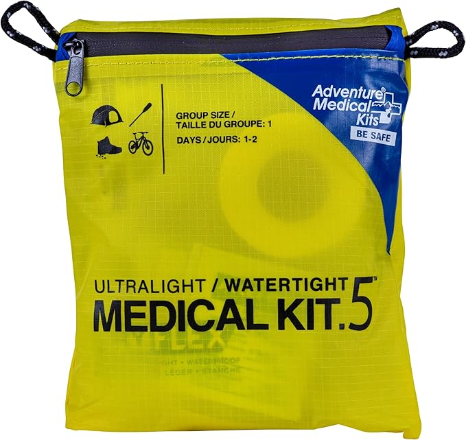 Adventure Medical Kit Ultralight/Watertight Medical Kit .5-1 Person, 1-2 Days - Includes Bandages, Blister Essentials & More - Perfect for Hiking, Biking & Climbing