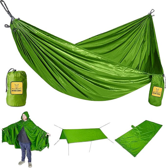 Wise Owl Outfitters Hammock for Camping Hammocks Gear for The Outdoors Backpacking Survival or Travel - Portable Lightweight Parachute Nylon - Up to 500lbs
