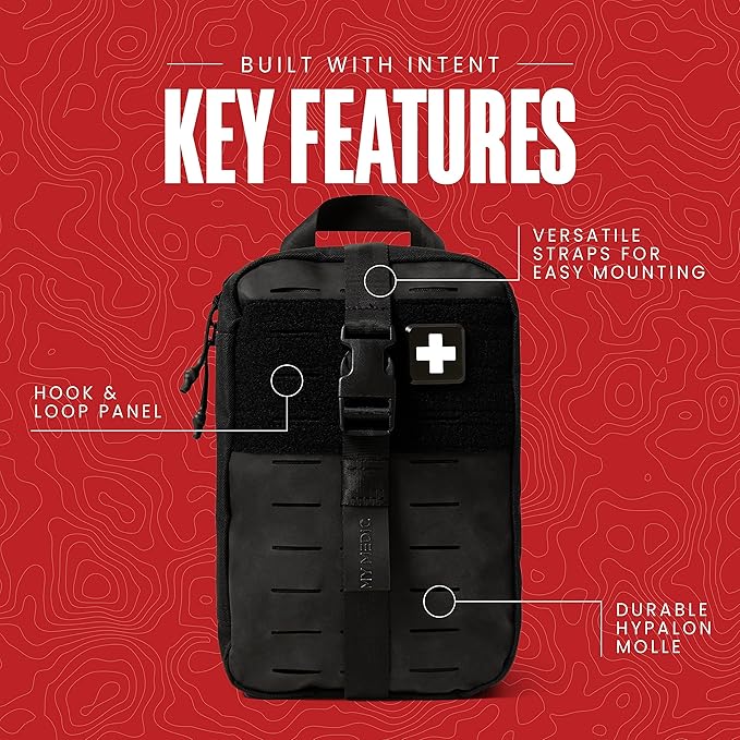 MY MEDIC MyFAK PRO Ifak First Aid Kit - 140 Life Saving Trauma and Medical Items - HSA FSA Eligible Survival Kit for Camping or Your Car - Black