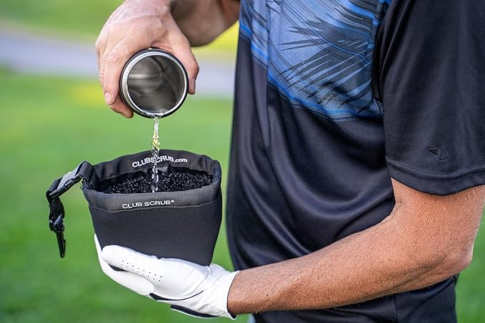 Golf Club and Golf Ball Cleaning Bag, Waterproof Clean Face Technology Liner, Detachable Clip, Machine Washable, Cleans Club Grooves, Dry Exterior (Neoprene or Microfiber Option Available)