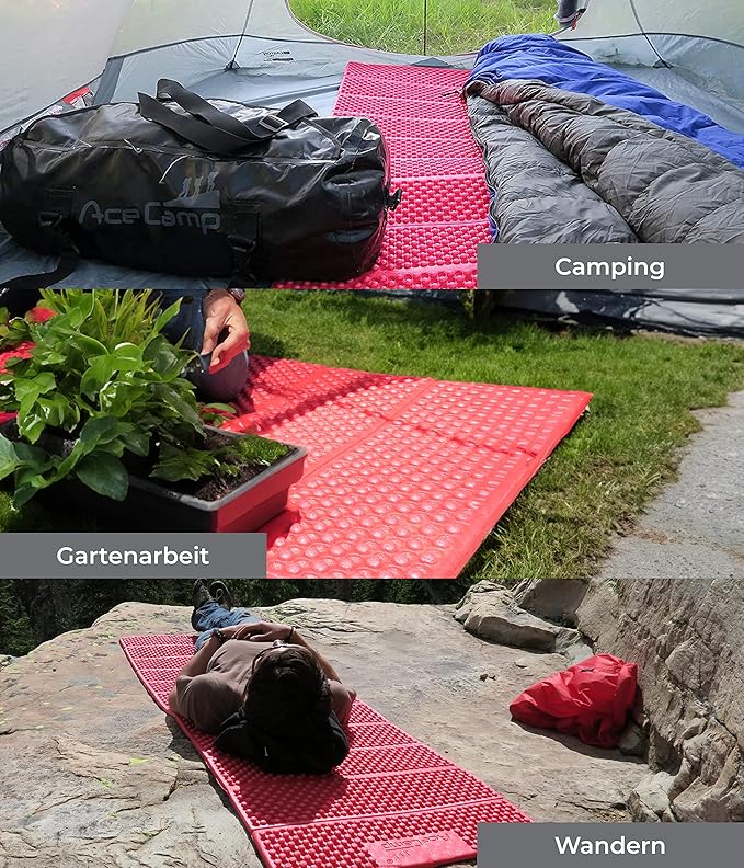 AceCamp Portable Foam Sleeping Pad, Full Length Accordion Sleeping Mat for Camping & Hiking, Lightweight, Soft & Compact Cushion for Sleeping Bag, Comfort, Tent, Rocky Terrain