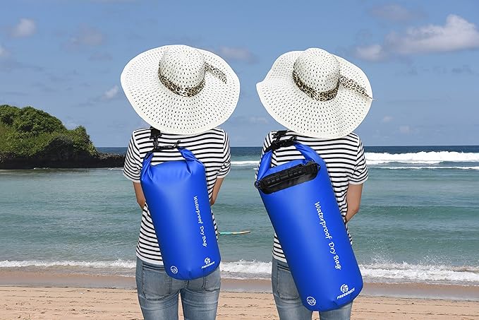 Waterproof Dry Bags Set of 3 Dry Bag with 2 Zip Lock Seals & Detachable Shoulder Strap, Waist Pouch & Phone Case - Can Be Submerged Into Water (Navy Blue, 20L)