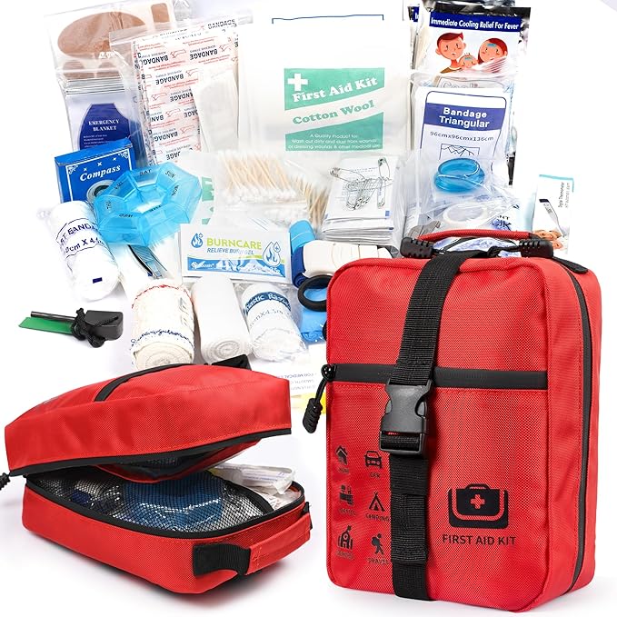 400pcs Large First Aid Kit, Premium Emergency Medical Kit with Basic First Aid Supplies, Ideal for Traveling, Outdoors, Climbing, Car, Camping, Emergency Preparedness