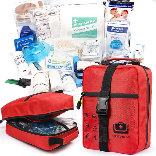 400pcs Large First Aid Kit, Premium Emergency Medical Kit with Basic First Aid Supplies, Ideal for Traveling, Outdoors, Climbing, Car, Camping, Emergency Preparedness