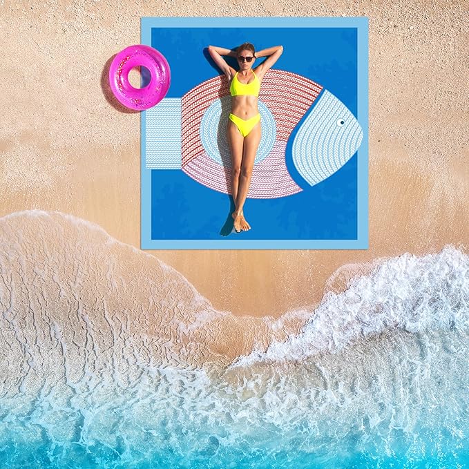 AISPARKY Beach Blanket Waterproof Sandproof Quick Drying Beach Mat Extra Large Outdoor Picnic Blanket for Travel Camping Hiking