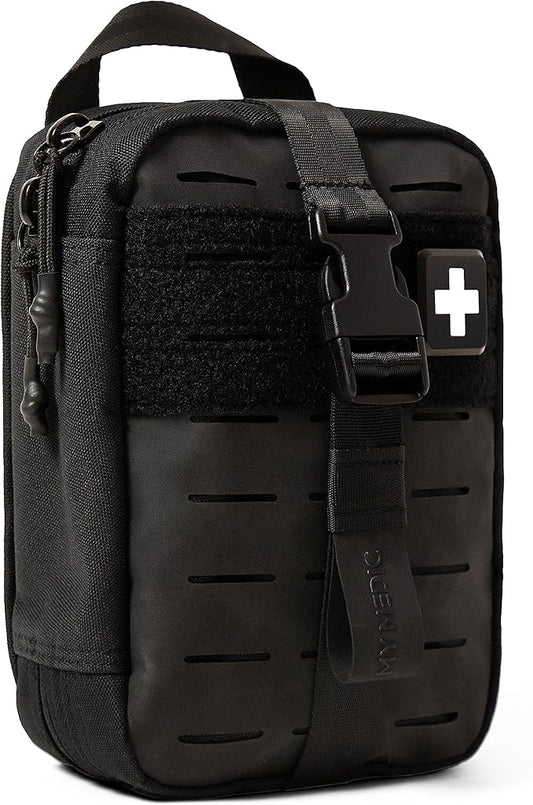 My Medic MyFak Mini First Aid Kit - Small and Lightweight for Camping Hiking and Backpacking - IFAK With 70 Items - HSA/FSA Eligible Great for Travel - Black