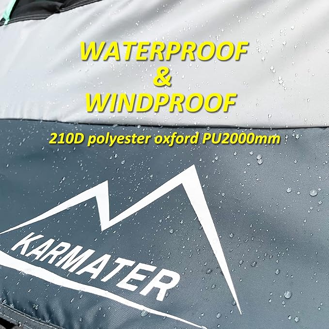 Pickup Truck Tent, Waterproof PU2000mm for Camping 5.5-6.5 Ft Bed, 2-Person Sleeping With Double Layer Design Windows, Expandable Triangle Sunshade Awning