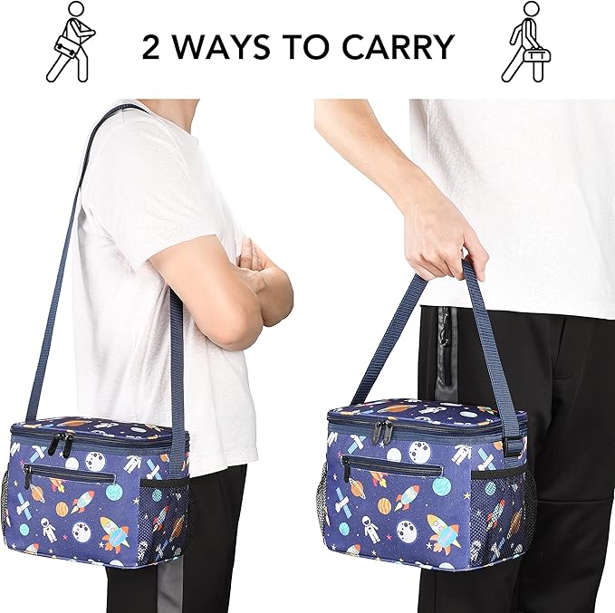 Tirrinia Insulated Lunch Box for Men/Women, Leakproof Thermal Lunch Bag for Office Picnic Work Beach Camping,Reusable Lunch Cooler Tote for Adult, Space