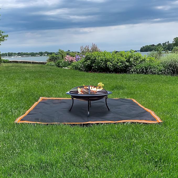 XL Fire Pit Mat, USA Based, Fireproof Under Grill Mat for Outdoor Grill Deck Protector, 67" x 60", for Firepit, Grass, Patio, Lawn, Campsite, BBQ Mat, Fire Proof Ember Mat