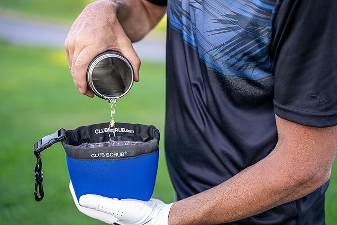 Golf Club and Golf Ball Cleaning Bag, Waterproof Clean Face Technology Liner, Detachable Clip, Machine Washable, Cleans Club Grooves, Dry Exterior (Neoprene or Microfiber Option Available)