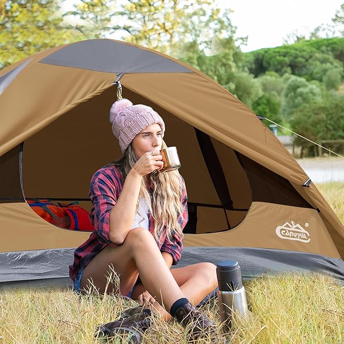 1 Person Backpacking Tent, Lightweight Compact Single Person Tent, Waterproof Windproof One Man Tent for Camping Hiking