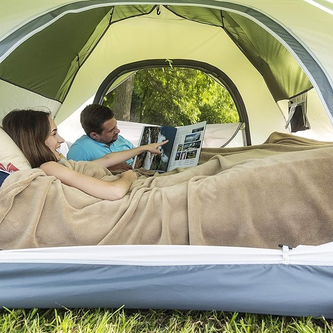 MOON LENCE Pop Up Tent Family Camping Tent for 4 Person, Portable Instant/Automatic Tent Waterproof Windproof for Camping Hiking Mountaineering