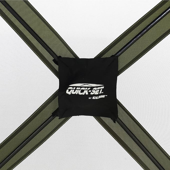 Clam Quick Set Traveler 6 by 6 Foot Portable Pop Up Outdoor Tent Canopy and Carry Bag with 3 Wind and Sun Panels Accessory, Green