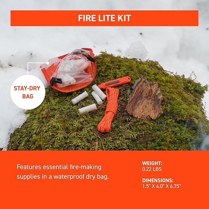S.O.L. Survive Outdoors Longer Survival Fire Lite Kit & Dry Bag - (Pack of 2)