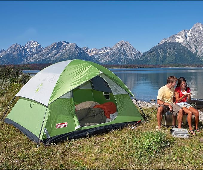 Coleman Sundome 4-Person Tent with Rainfly, Weatherproof Tent Sets Up in 10 Mins