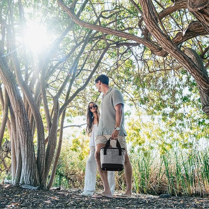 CleverMade Tahoe Collapsible Insulated Cooler Bag – 18 Can Leakproof Soft Cooler for Beach, Travel, Car – Bottle Opener – Cool Gray/Midnight