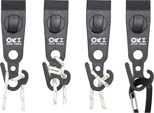 ORXPLUS TOOLS 4pcs Tarp Clips Thumb Screw with Hook Tail Knot-FreeTent Clips Awning Clamp Set Tent Clamps for Camping Canopies, Car Cover, Winter Boat Cover, Pool Cover, Sun Shade