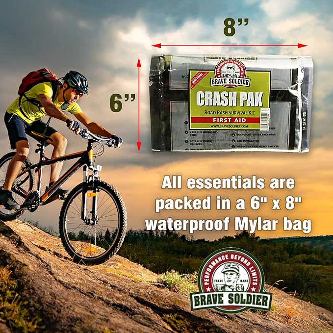 Cyclist First Aid Kit – Antiseptic Healing Ointment, Bandages, Pain Relief for Road Rash, Cuts, Scrapes and Burns