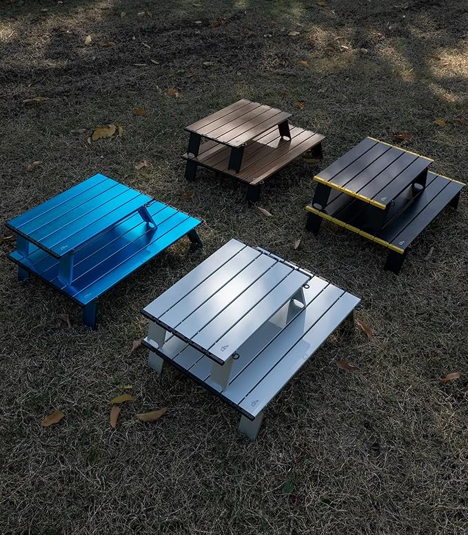 iClimb Ultralight Compact Mini Beach Picnic Folding Alu. Table with Carry Bag, Two Size (Green, S)