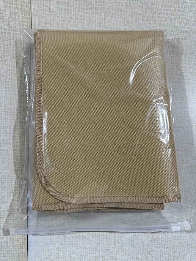 FLASLD Fire Resistant Rugs for Fireplace, Grill and Stove, 24 X 42 inches Under The Grill Protective Deck and Patio Mat, Easy to Clean and Reusable Fire Pit Mat, Khaki