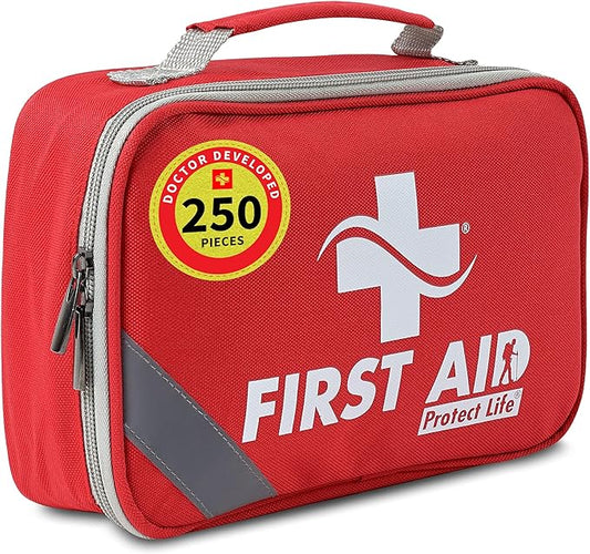 Protect Life Survival First Aid Kit for Home/Business, Camping Survival Kits | Mini Travel First Aid Kit | Camping Equipment | Small Kits for Car | Outdoor Emergency Survivals Pack
