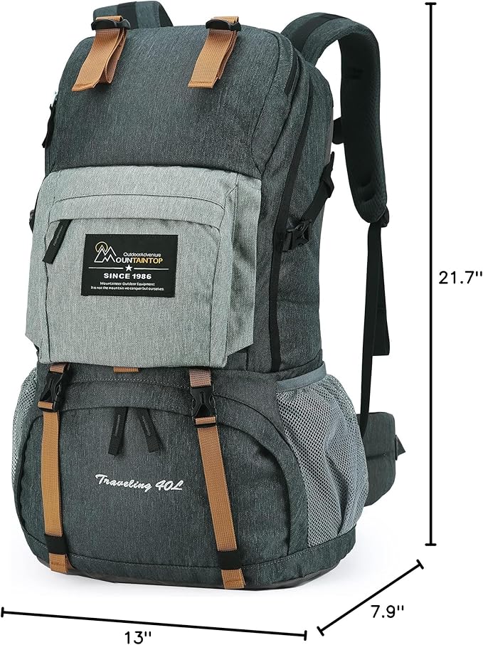 MOUNTAINTOP 40L Hiking Backpack Lightweight Travel Backpack for Men&Women Outdoor Camping Backpacking