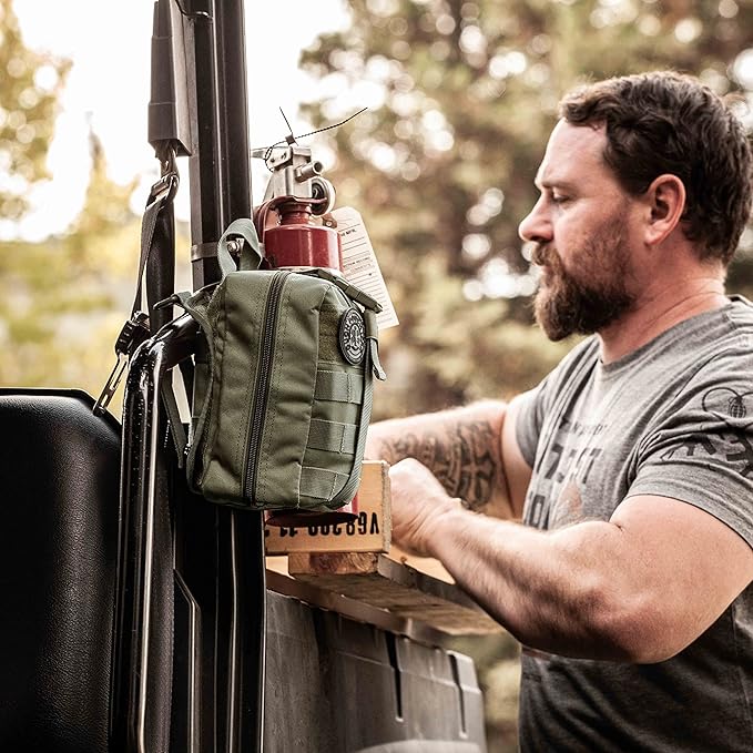 TACTICON V3 Extensive IFAK Trauma First Aid Kit | EMT Survival Med Kit | Chest Seals | Israeli Bandage | Bandages | Belt or MOLLE Attachment | Tactical Emergency Medical Pouch - OD Green