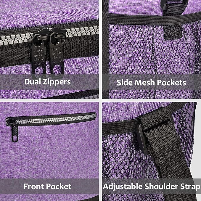 Tirrinia Large Insulated Lunch Box for Men/Women, Leakproof Thermal Lunch Bag for Office Picnic Work Beach Camping,Reusable Lunch Cooler Tote for Adult,Purple