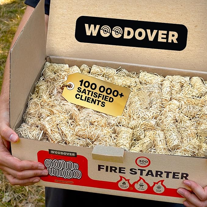 150 pcs Large Fire Starters for Fireplace, Natural Fire Starter for Campfires, for Wood Stove, BBQ, Grill, Pizza Oven, Outdoor Fire Pit, Chimney Charcoal Starter