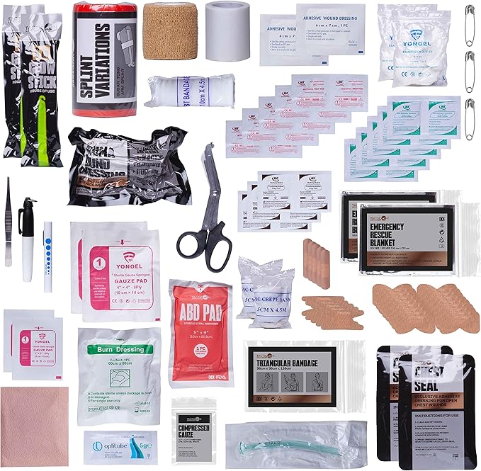 TACTICON V3 Extensive IFAK Trauma First Aid Kit | EMT Survival Med Kit | Chest Seals | Israeli Bandage | Bandages | Belt or MOLLE Attachment | Tactical Emergency Medical Pouch - OD Green
