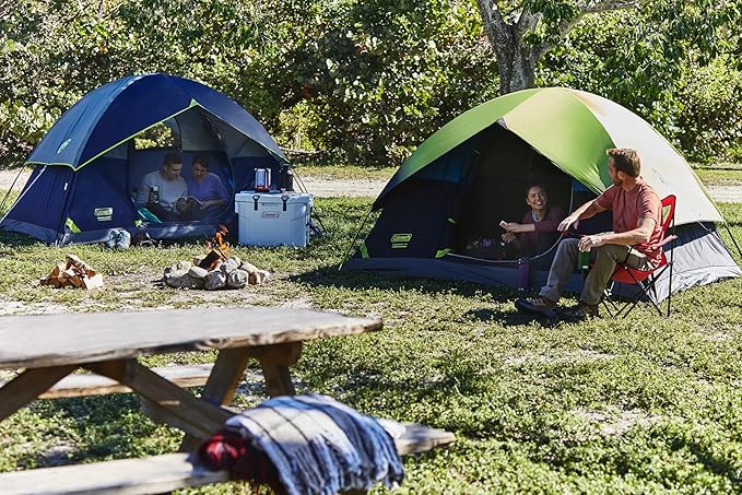 Coleman Sundome 4-Person Tent with Rainfly, Weatherproof Tent Sets Up in 10 Mins