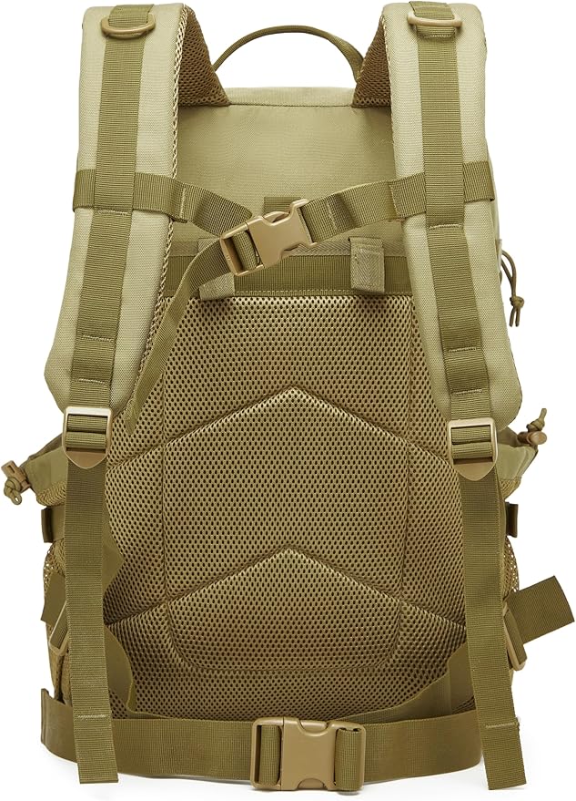 Wotony Tactical Backpack - Military waterproof backpack with multiple pockets and tactical gear for the outdoors (khaki, 45L)