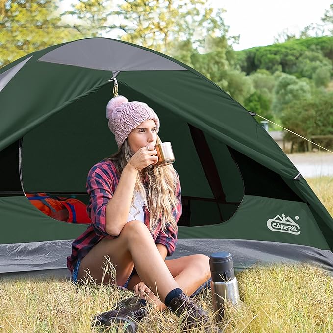 1 Person Backpacking Tent, Lightweight Compact Single Person Tent, Waterproof Windproof One Man Tent for Camping Hiking