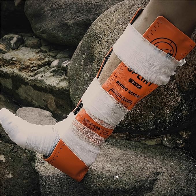 RHINO RESCUE First Aid Splint 36" X 4.3" Orange-Gray, Keep Bones in Position (4, Splint Bundle)
