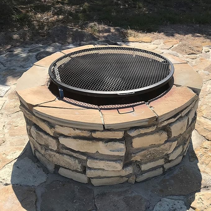 Sunnydaze Decor Fire Pit Cooking Grill, X-Marks BBQ Grate,Black,40 Inch