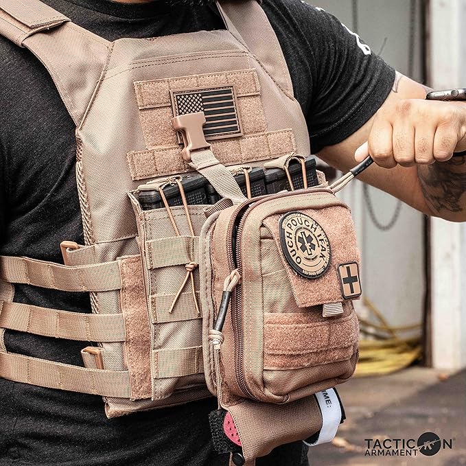 TACTICON V2 Standard IFAK Trauma First Aid Kit | EMT Survival Med Kit | Chest Seal | Israeli Bandage | Bandages | Belt or MOLLE Attach | Tactical Emergency Medical Pouch