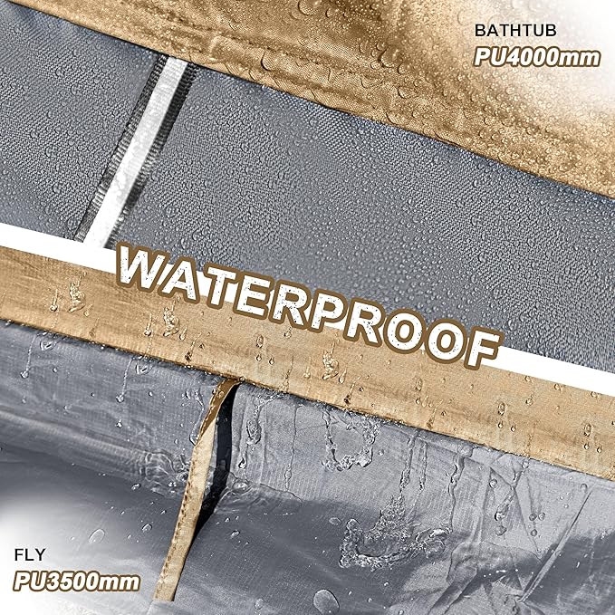 1 Person Backpacking Tent, Waterproof 4 Season Tent, Lightweight Cold Weather Tent Easy Setup for Winter Hiking, Camping, Hunting