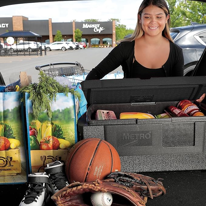 METRO Mightylite ML180-BL Top-Load Insulated Food Carrier - Professional-Grade Multipurpose Pan Carrier, Insulated Cooler and Catering Food Warmer - 30 qt or 3 Pan Capacity - Black