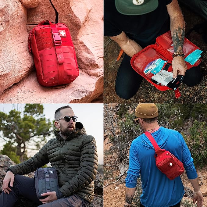 MY MEDIC MyFAK PRO Ifak First Aid Kit - 140 Life Saving Trauma and Medical Items - HSA FSA Eligible Survival Kit for Camping or Your Car - RED