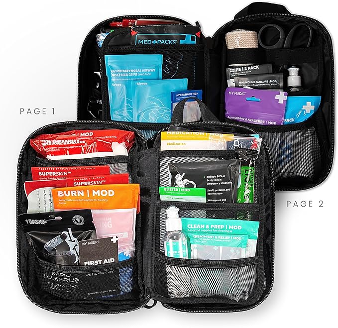MY MEDIC MyFAK PRO Ifak First Aid Kit - 140 Life Saving Trauma and Medical Items - HSA FSA Eligible Survival Kit for Camping or Your Car - Black