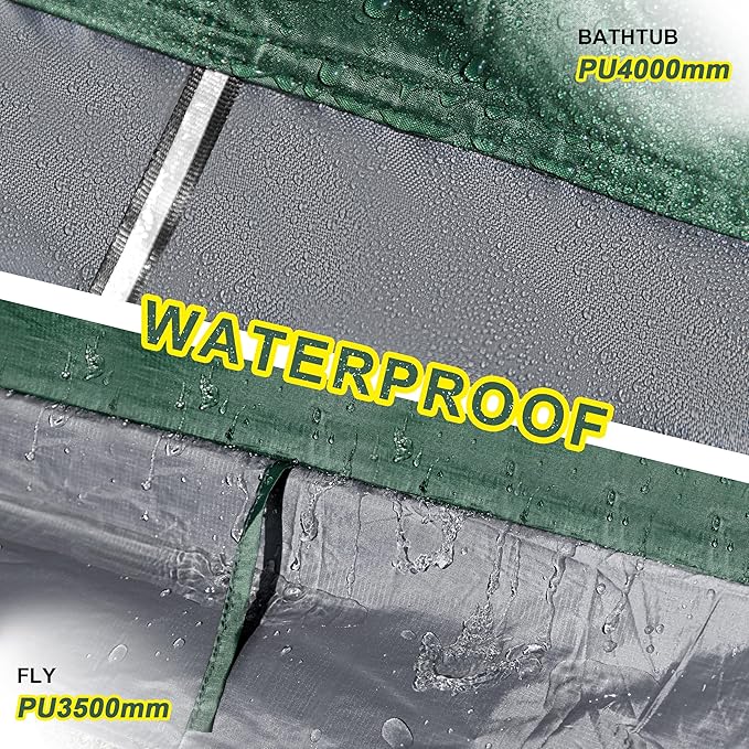 1 Person Backpacking Tent, Waterproof 4 Season Tent, Lightweight Cold Weather Tent Easy Setup for Winter Hiking, Camping, Hunting