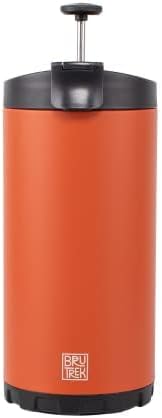 Steel Toe 3.0 Travel Coffee Press - Brew 20 fl.oz On The Go - No Spill Lid, Double Wall Vacuum Insulated Stays Hot for Hours, French Press Coffee (Red Rock)