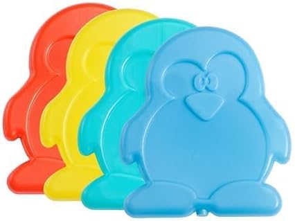 Fit & Fresh Cool Coolers Kids Lunch Box Ice Packs, Slim Ice Packs for Lunch Bags, Lunch Ice Packs Reusable-Multicolored 12 Pack Penguin