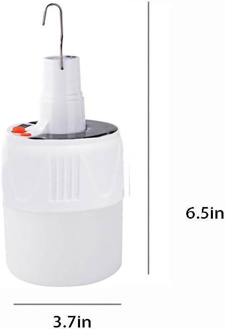 LED Camping Tent Solar Lantern Bulb Lights 5 Mode USB Rechargeable with Remote Control Portable Hanging Outdoor Fishing Emergency Courtyard Garden 4 Power Display Outdoor 2 Pack