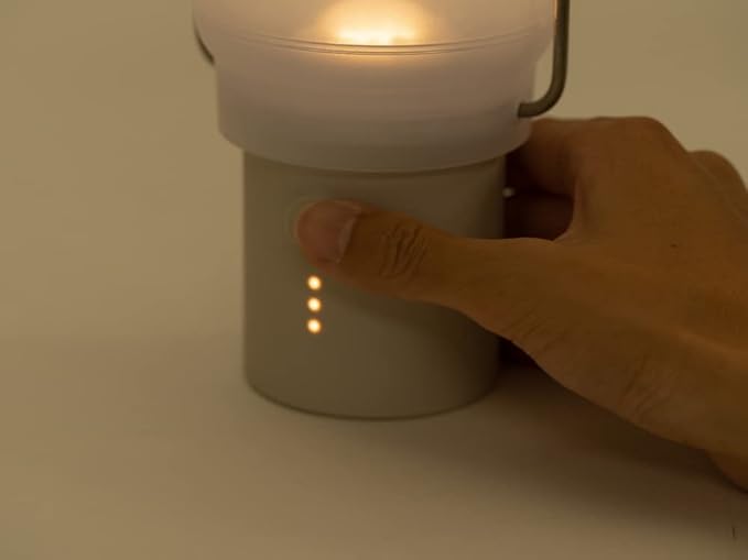 Snow Peak Mini Hozuki - Battery-Powered & Lightweight Camping Light - Portable Lantern for Soft, Ambient Light, Ivory