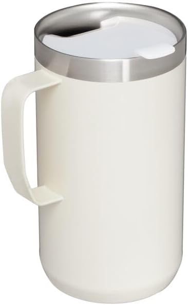 Stanley Stay-Hot Camp Mug 24 oz | Press Fit Drink Through Lid | Cup for Coffee, Tea and Drinks | Insulated Stainless Steel Coffee Mug | BPA-Free | Cream Gloss