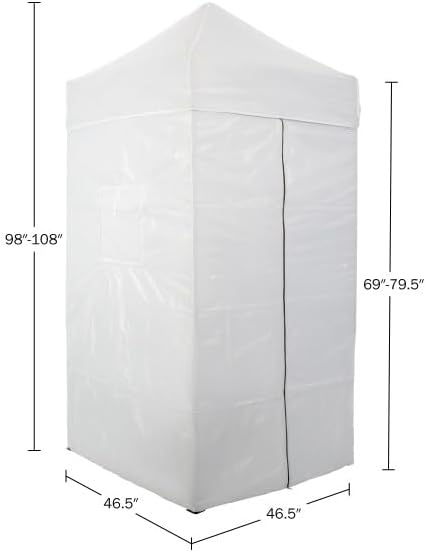 Pop Up Changing Tent - 46.5” Steel Frame Canopy Sun Shelter Pool Cabana, Portable Changing Room, or Privacy Tent for Camping Toilet or Portable Shower - Camping Essentials by Wakeman Outdoors (White)