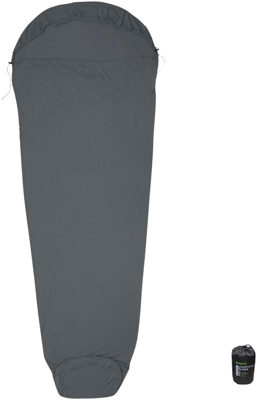 Travel Sheets for Hotel, Rayon Derived from Bamboo, Stretchy Sleep Sack for Adults, Warm Weather/Summer Sleeping Bag Liner for Camping and Travel, Rectangular with Pillow Pocket, Mummy, Cooling Sheets